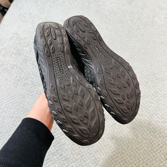 Vintage y2k Skechers Black Low Training Track Sneakers 9.5 Laceup Cheer Comfort - Picture 5 of 6